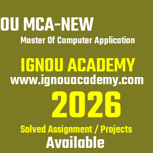 IGNOU MCA-NEW SOLVED ASSIGNMENT 2026